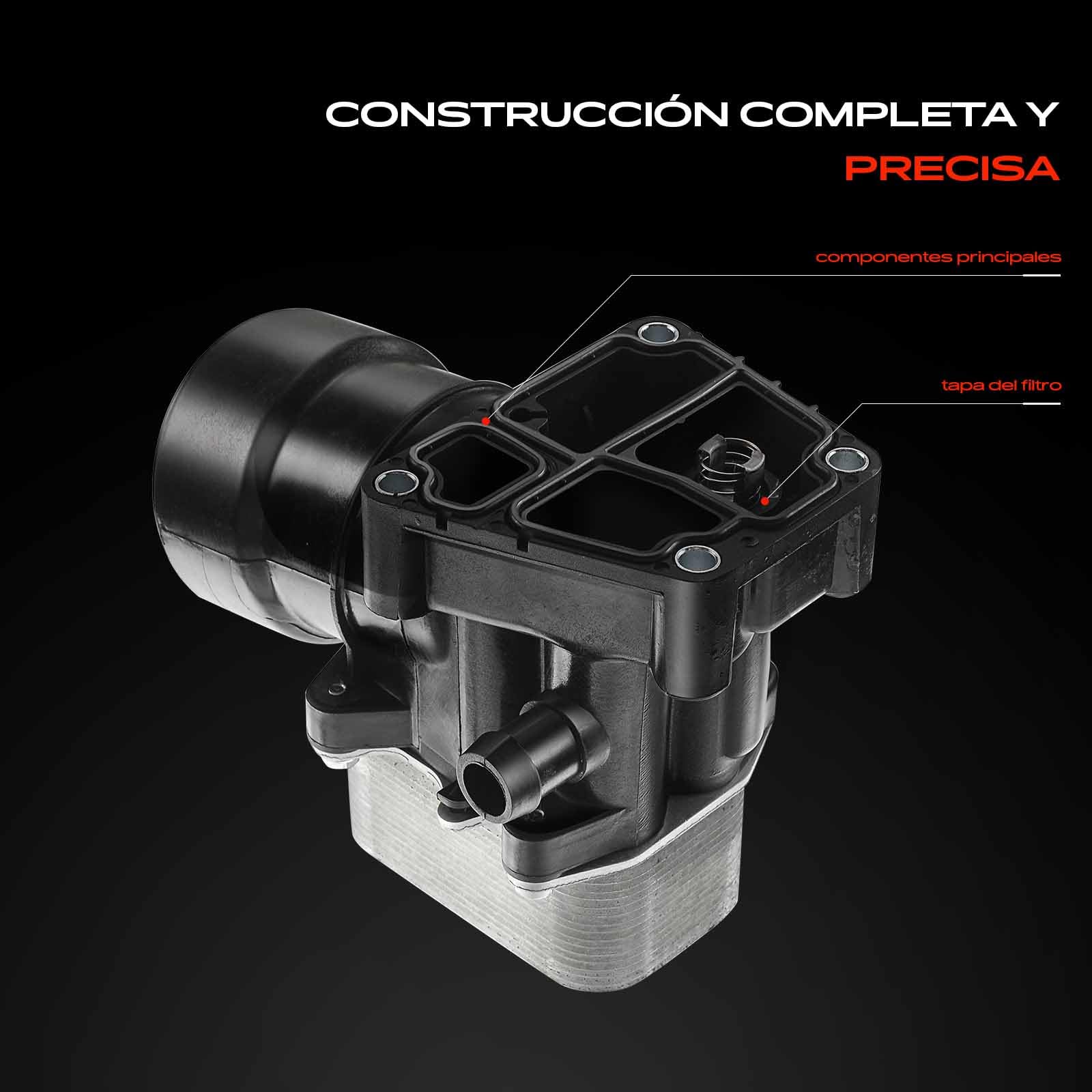 Frankberg Carcasa del filtro de aceite filtro de aceite enfriador de | 03L115389B; Compatible con: Altea XL 5P5 5P8, A1 Sportback 8XA 8XF, NH3 rápido, Golf Plus 521 5M1, Escarabajo 5C1 5C2