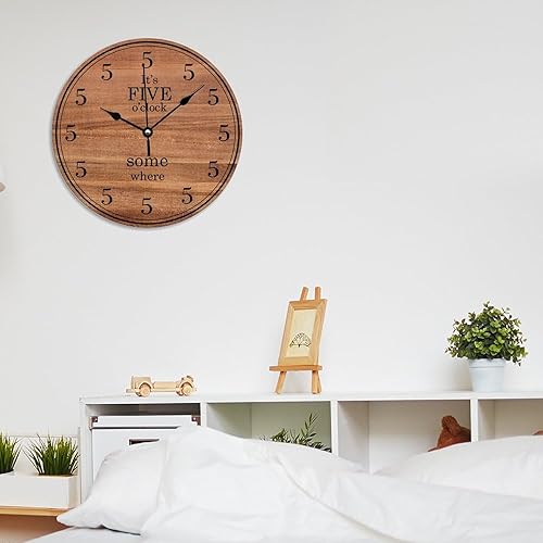 Miniatura 7 de Reloj de pared divertido para compañero de trabajo, reloj silencioso sin tictac de 12 pulgadas, funciona con pilas, decoración del hogar de madera
