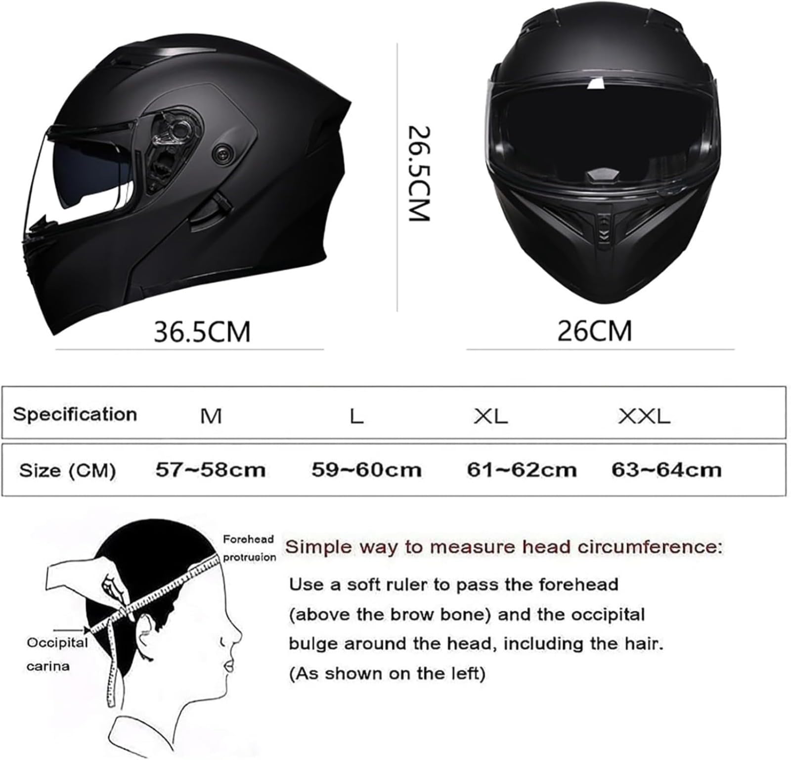 Kask motocyklowy z Bluetooth, kask składany motocyklowy, certyfikowany ECE kask modułowy z podwójnym wizjerem, z wbudowanym mikrofonem do automatycznej reakcji K, M=57~58cm