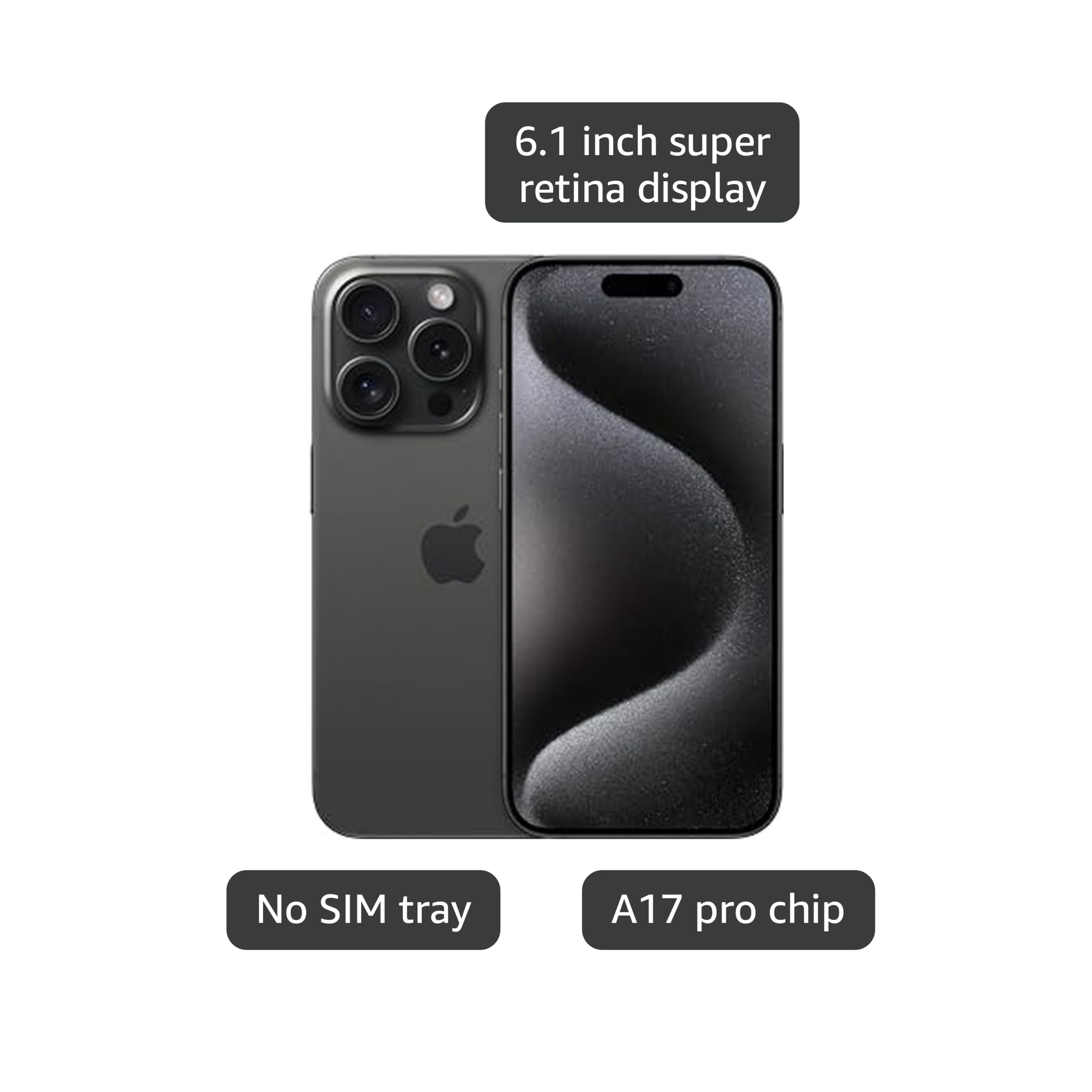 Amazon.com: Apple iPhone (Renewed Premium) 15 Pro, 128GB, Black