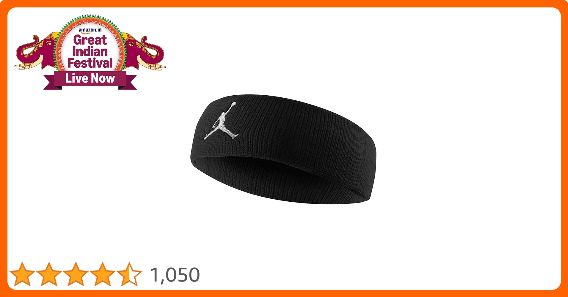 NIKE NIKE Jordan Jumpman Headband Black One Size : Amazon.in