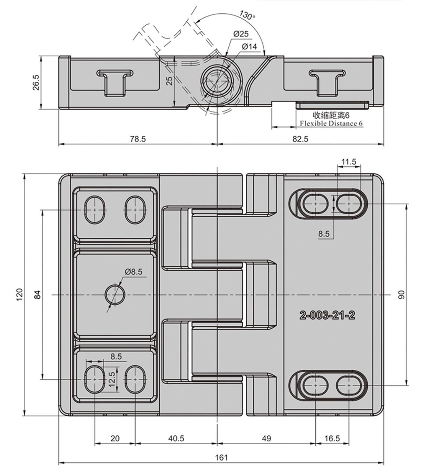 SK2-003-21 Industrial Electrical Machine Panel Zinc Alloy Butt Hinge 1Pcs