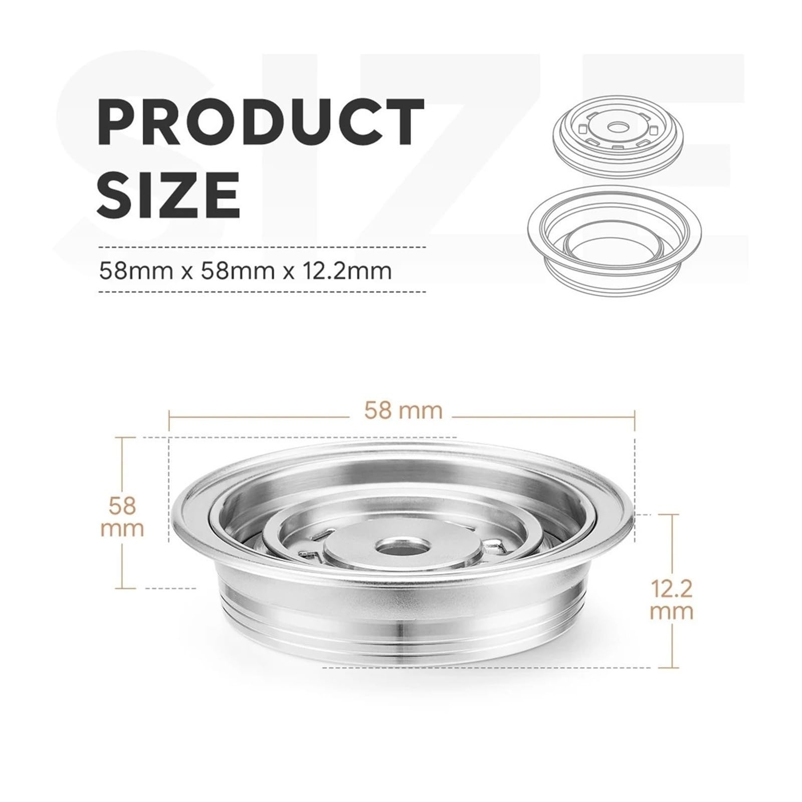 Convertidor De Adaptador De Acero Inoxidable De Cápsula De Café Reutilizable | Compatible Con ICafilas ,Compatible Con Nespresso Vertuo Vertuo Next Pop Machine Capsule Insert Inserto De Cápsula(40ml-80ml)