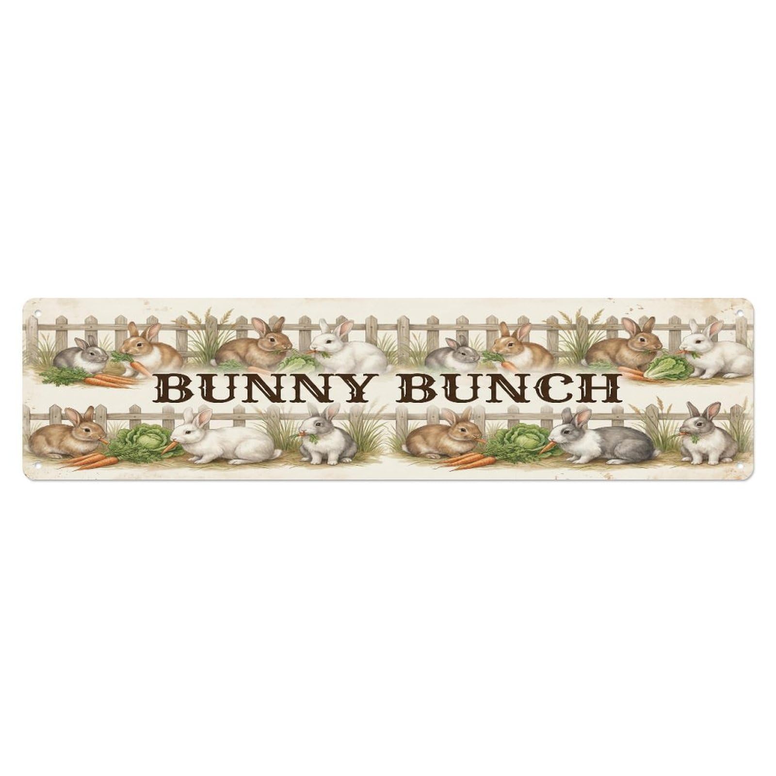 Xanthor Style Metal Tin Sign Vintage Pen Carrot Rabbit Farmhouse Funny Rabbit Backyard Farm