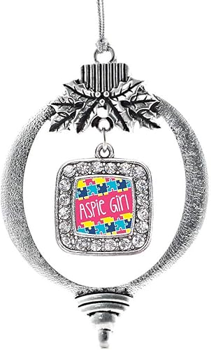 Miniatura 187 de Inspired Silver - My Vintage Initials - Adorno con dije de letra J - Adornos navideños cuadrados de plata con joyas de circonita cúbica