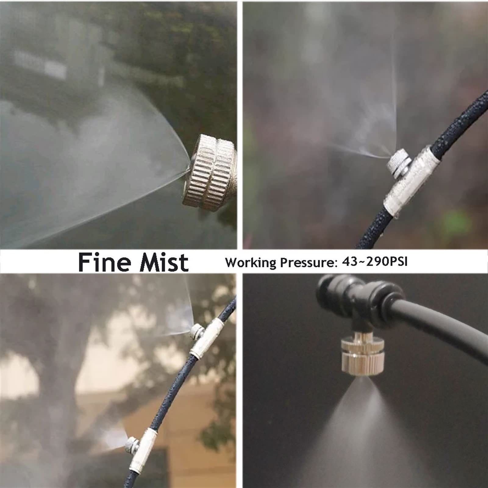 Boquillas de nebulización de latón de baja presión con forma de abanico para sistemas de refrigeración, boquilla de nebulización plana tipo abanico para rociadores de agua para patios y jardines, ki
