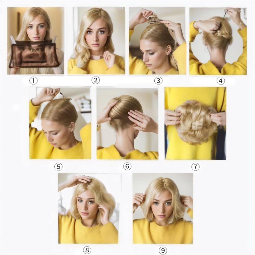 Short Black Bob Wig with Bangs Straight Hair Natural High Density Synthetic Wig for Women (15Inch, Black) - Image 7