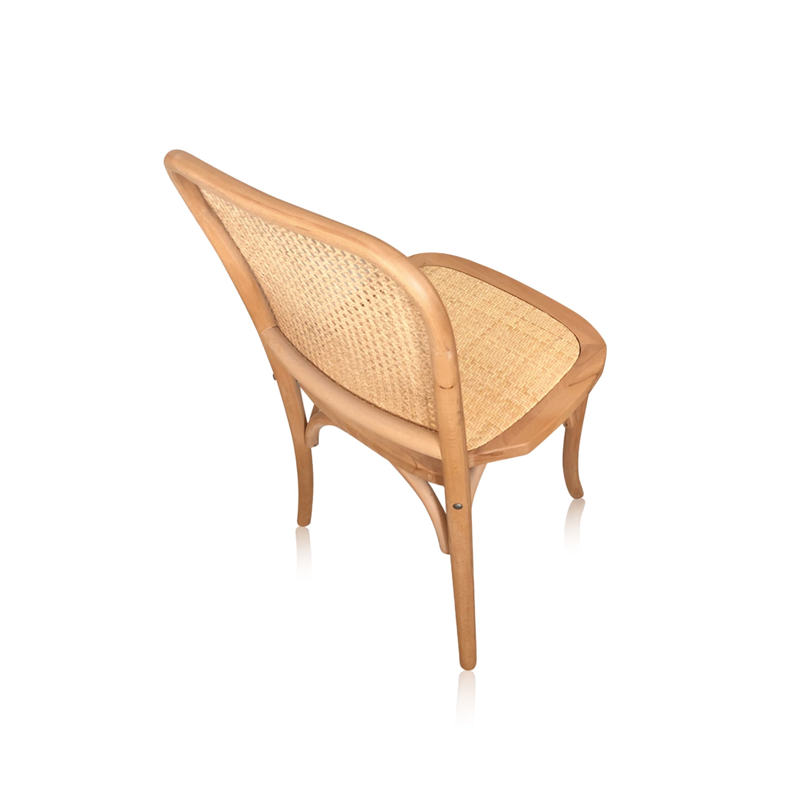 Adec Group Toscana, Pack 2 Sillas de Comedor, Silla Salón, Acabado en Madera Natural y Ratan, Medidas: 43,5 cm (Ancho) x 44,5 cm (Largo) x 87,5 cm (Alto)