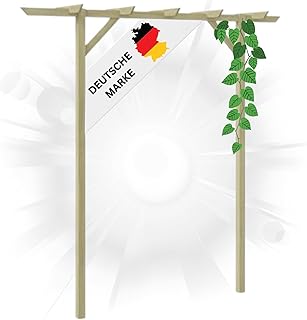 DELUKE® Pergola aus Holz LURV | 2x2m Kiefernholz | Rankhilfe Pergola Holz Bausatz freistehend Gartendeko Gartenbogen Gartenpergola