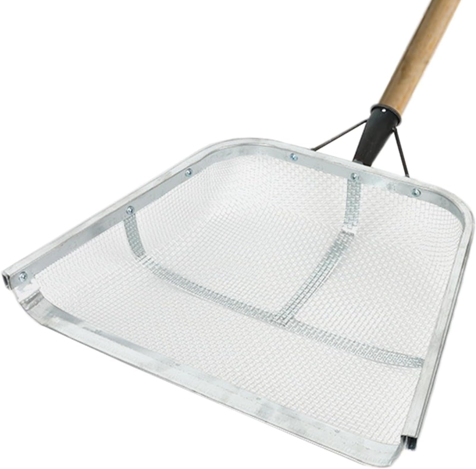 Colino da giardino per terra, pala per cereali, robusta pala in acciaio inox con manico maneggevole, colino portatile ed ergonomico, strumento di raccolta della pala per setacciare terra, sabbia,