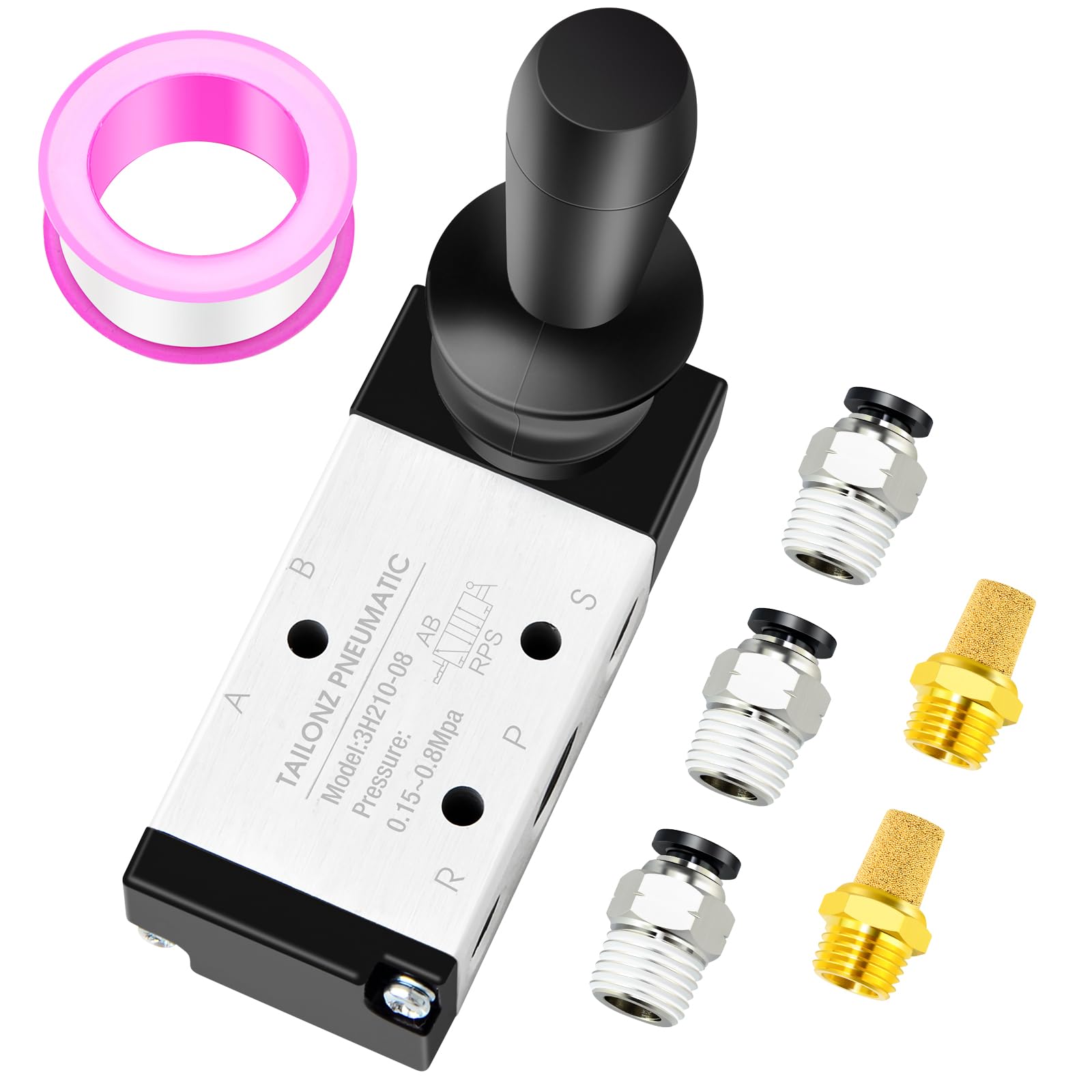 TAILONZ 4R210-08 Pneumatikventil – 5-Wege-2-Positionen, Handhebel, NPT 1/4 Zoll
