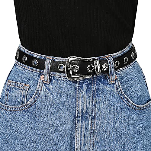 Allegra K Womens Grommet Skinny Waist Belt for Dresses Metal Pin Buckle Belts Plus Size4