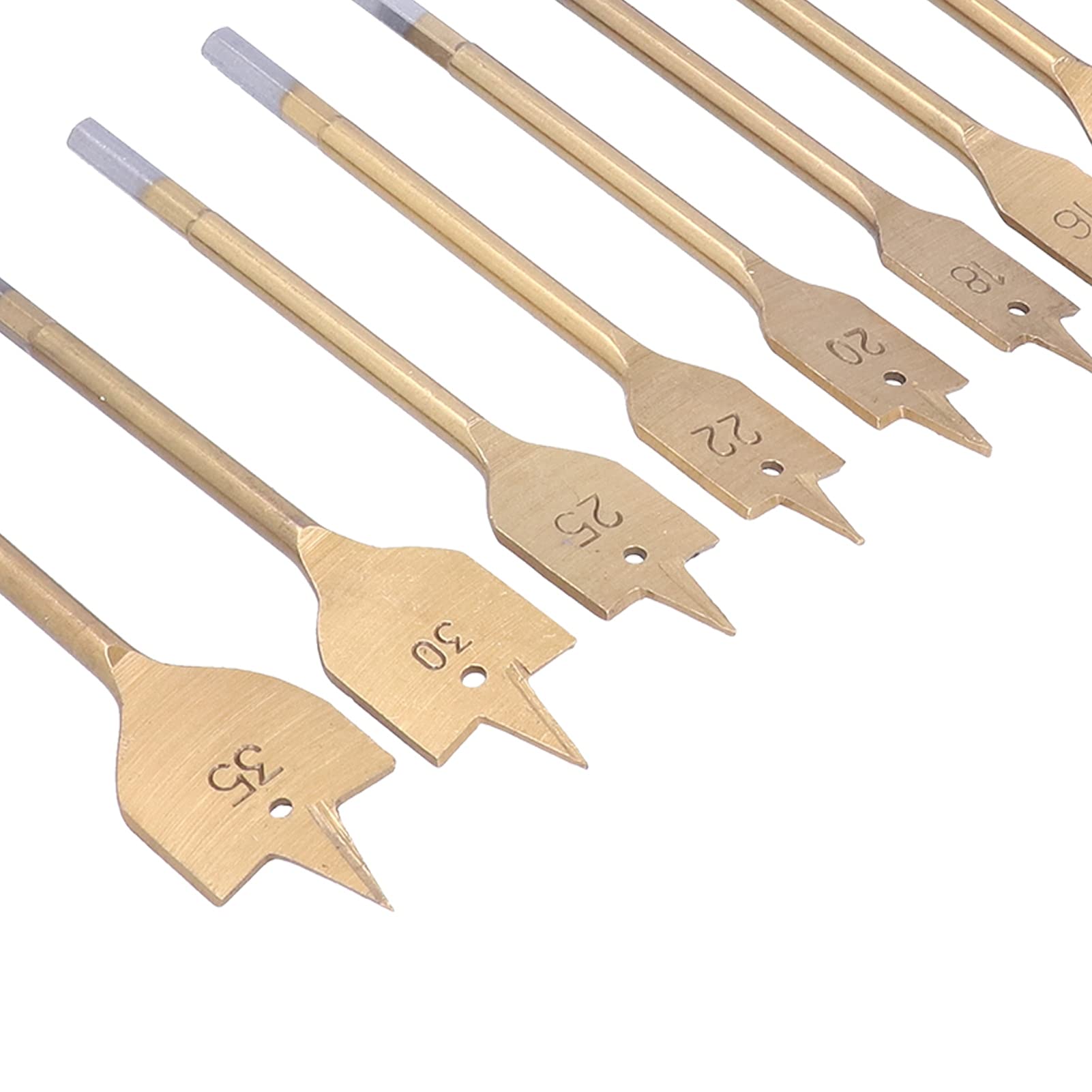 13 Pièces Mèches Plates, Mèche Plate en Acier au Carbone avec Revêtement en Titane de 6 à 35 mm, jeu de Mèches en Acier au Carbone pour le Travail du bois