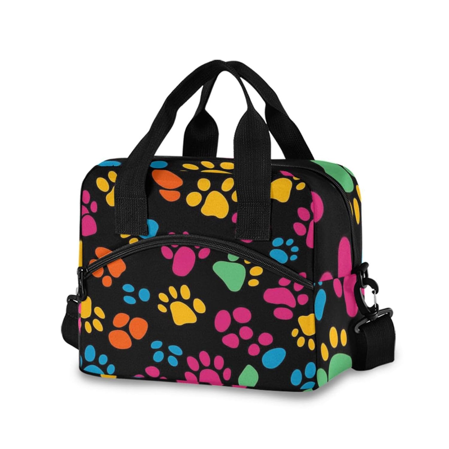 Kcldeci Insulated Lunch Bag Reusable Lunch Box Lunch Cooler Tote Bags Dog Paw Print Adult Durable Water-Resistant Lunch