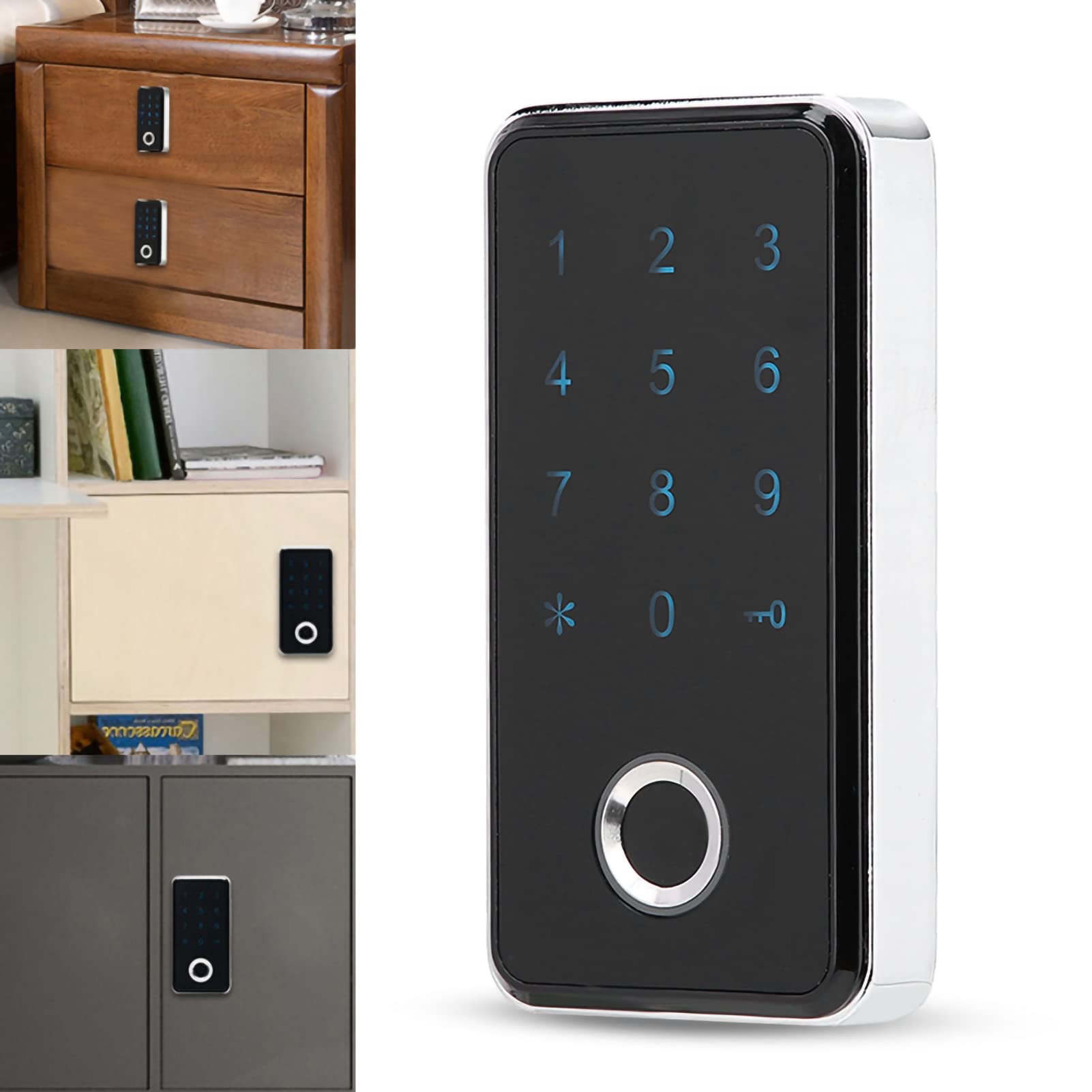 Smart Keyless Impronta digitale Timusta digitale Lock Silver Electronic Silver per Gabinet Locker Secure Access Advanced Security System per l'uso della'ufficio per la (Argento)