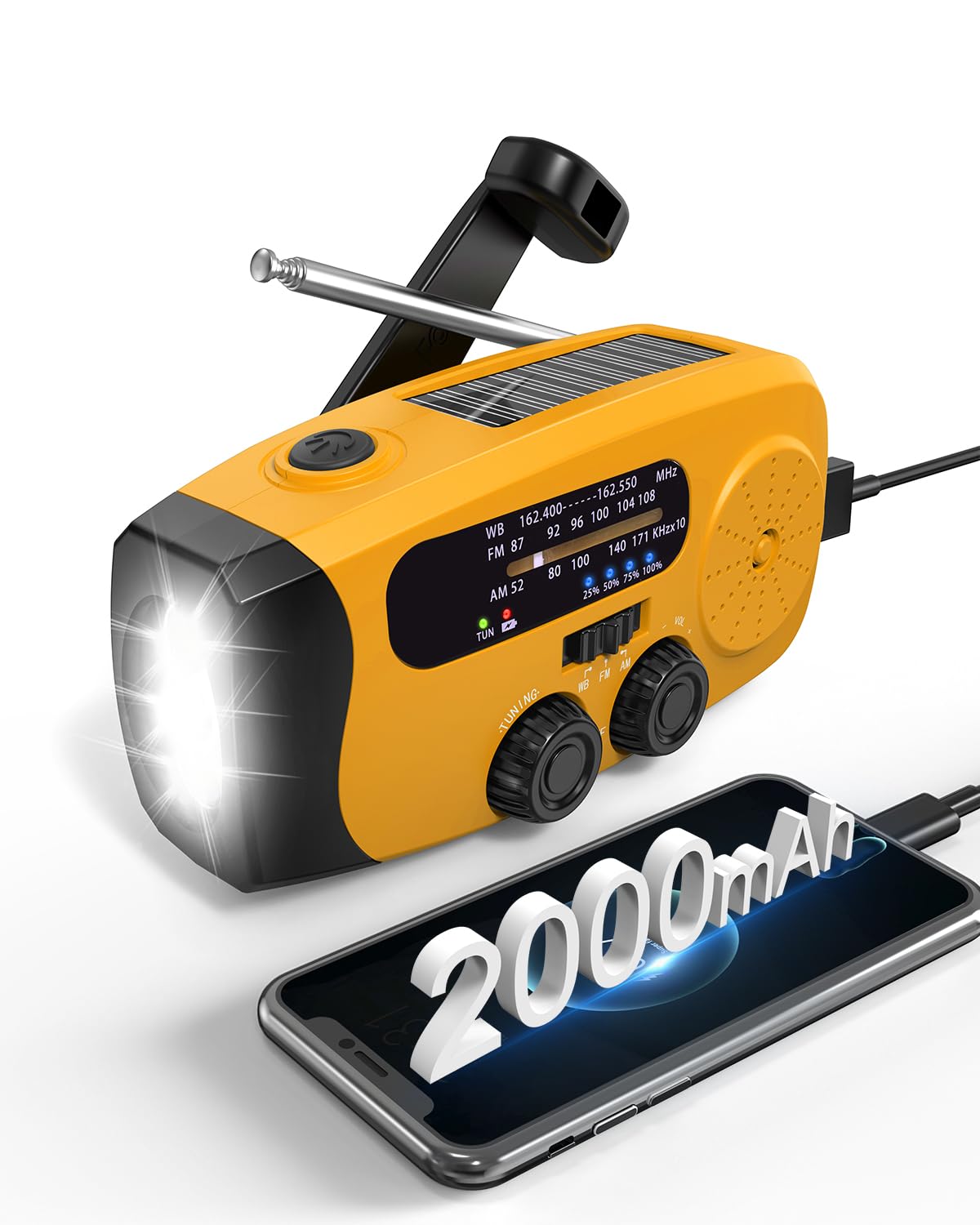 Hand Crank Radio with AM/FM/NOAA Weather Bands,for Emergencies, Camping