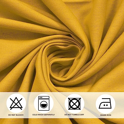 Image of THE LINEN COMPANY Canvas Cotton Long Door Curtains with Steel Eyelet for Living Room /Dining Hall /Hotel /Farm House 1 Pcs Set (4.5ft x 8 ft, Mustard)