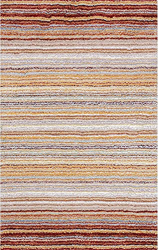 Image of Shaggy Rugs 9 x 12 Feet Soft and Cozy Carpet for Living Room & Hall, Bedroom, and Kids Room Non-Slip, High Pile, Machine Washable, Perfect for Any Room (RedGold)
