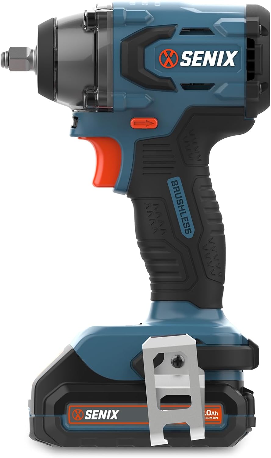 SENIX X2 20 Volt Max* 3/8-Inch Cordless Impact Wrench, Brushless Motor, 365 Foot-Pounds of Max Torque, 4-Speed, Includes Storage Bag, Battery and Charger Included (PDWX2-M11)