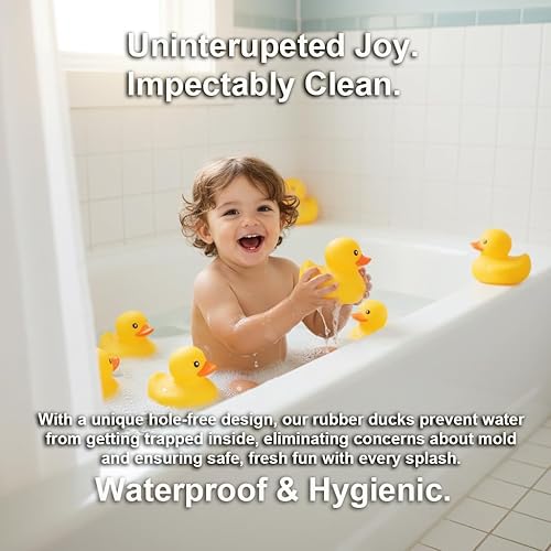 Miniatura 5 de Kalafona 10 piezas de goma de 3 pulgadas, diseño de pato amarillo divertido, sin agujero, para niños, ducha, bañera, juguete para decoración de