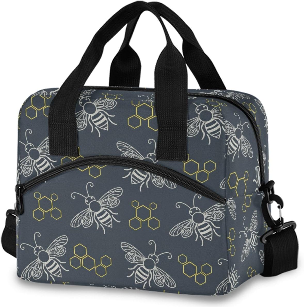 MNSRUU Insulated Lunch Bag Cute Penguins Women Men Fabric Dinner Tote Cooler Bag Reusable Leakproof Lunch Box with Adjustable Shoulder Handles Strap For Work School