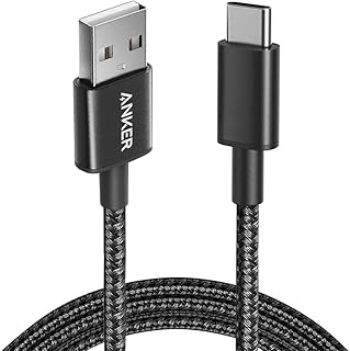 Anker USB-C to USB A 2.0 cable (6ft/1.8m), High Durability Long life Strong Fast Type C Braided Charging Cable Compatible with All Android Devices Samsung S24, S23 And iPhone 16 And more