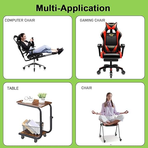 Miniatura 6 de Paquete de 5 ruedas giratorias de 3 pulgadas con bloqueo doble de seguridad, pernos ingleses resistentes de 38 a 16 UNC, ruedas de goma con frenos,