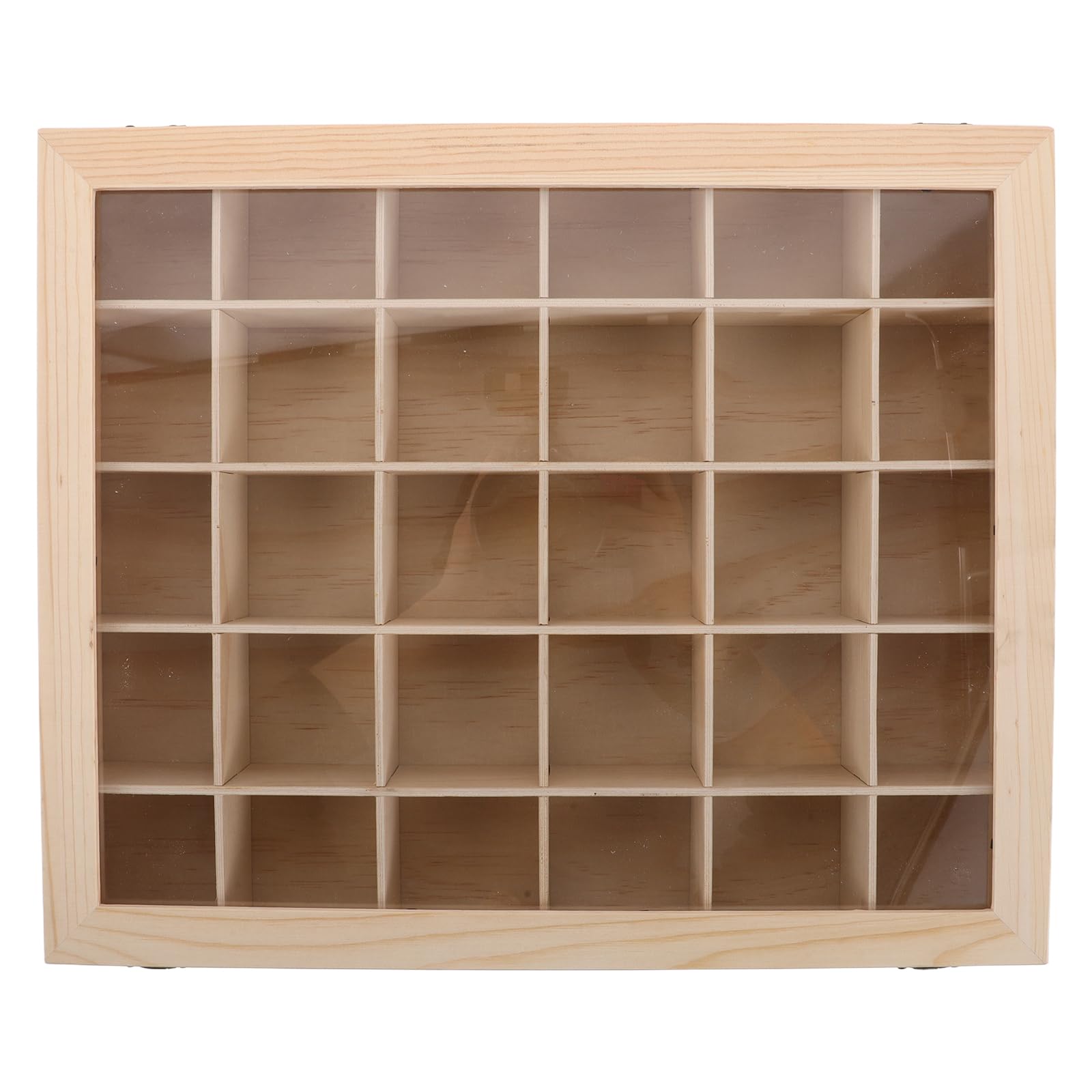 Caja Organizadora de Madera para Minerales con 30 Compartimentos, Exhibidor Clásico para Colección de Rocas y Almacenamiento en Cumpleaños o Vacaciones