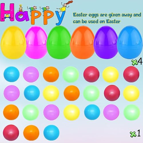 Miniatura 3 de Paquete de 24 huevos vacíos de Pascua con bolas de estrés de aumento lento para niños, recuerdos de fiesta de Pascua, juguetes para ansiedad en el