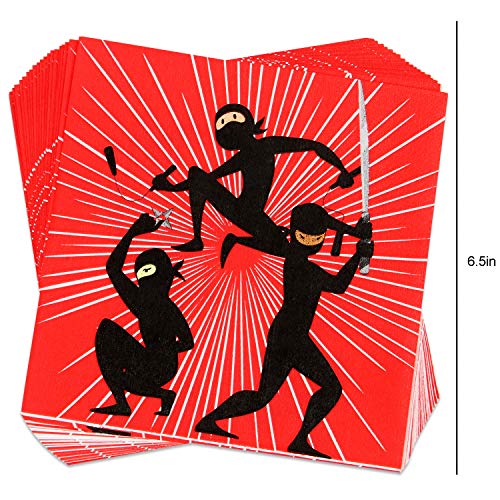 102 Piece Ninja Birthday Party Supplies Set Including Banner, Plates, Cups, Napkins, And Tablecloth, Serves 25 #TOP4