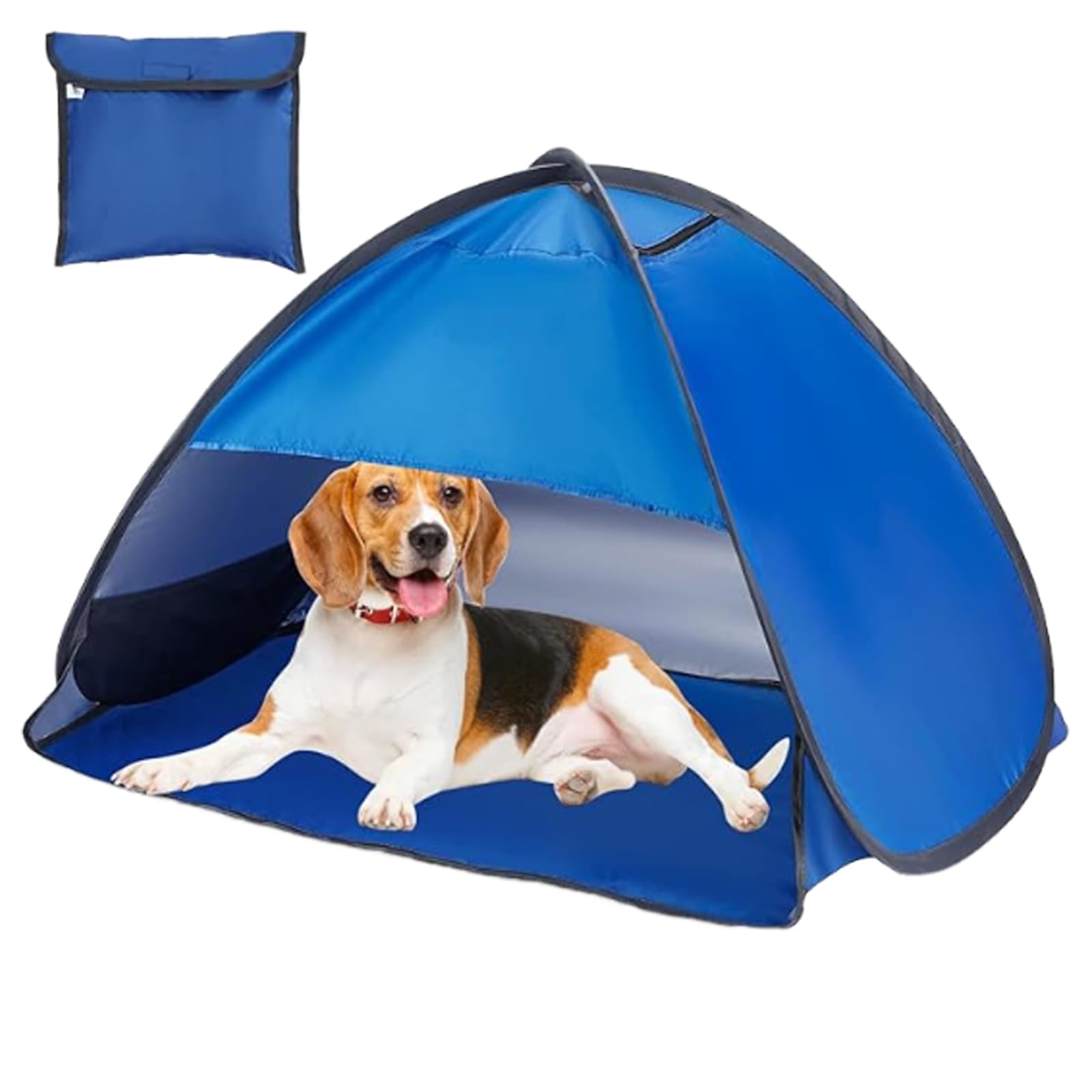2-Piece Pop Up Mini Beach Tent Sun Shelter Set with Portable Storage Bag, Baby UV Protection and Dog Pet Sunshade, Headrest Shade for Beach, Foldable Instant Canopy Blue