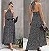 PRETTYGARDEN Women’s Casual Halter Neck Sleeveless Floral Long Maxi Dress Backless Loose Ruffle Sundress with Belt (Black,Medium)