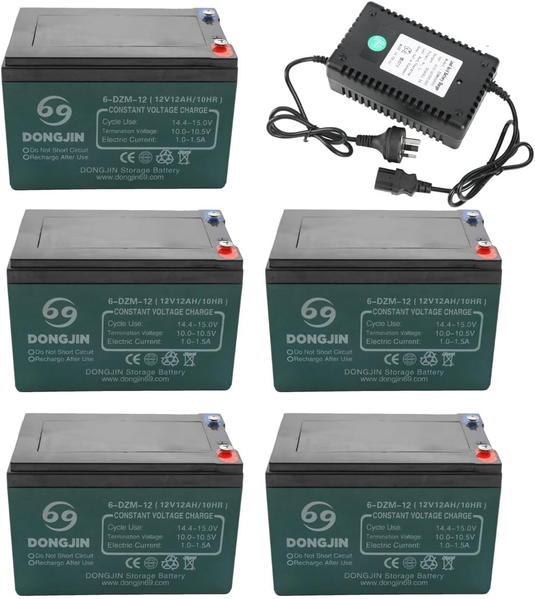 4 Pack 6-dzf-12 battery 6-DZM-12 12V 12Ah Motorcycle Rechargeable Battery for 48V Electric Bike Mobility Scooter Go Kart ATV Pit Dirt Bike Razor Quad E Bike Buggy Lawn Mower Maintenance Free