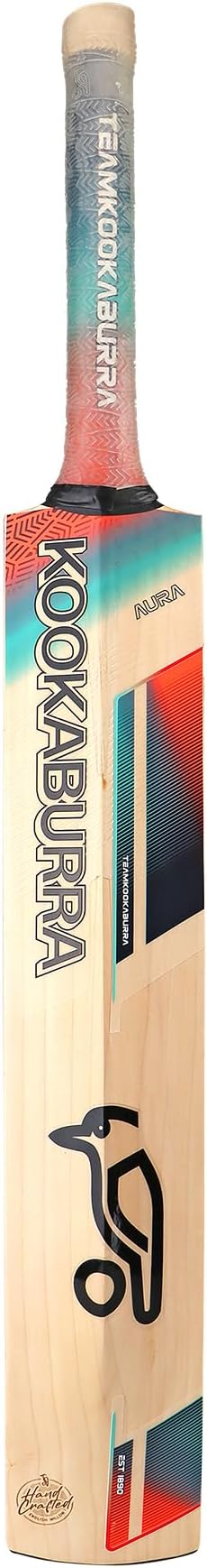 Kookaburra Aura Pro Cricket Bat - Small Adult, Coral/Blue