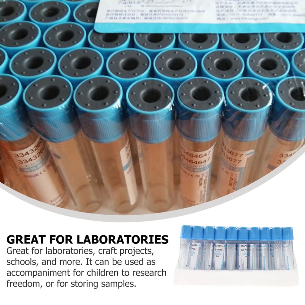 100 provette Sangue 2 ml Provette prelievo Sangue Set provette prelievo Sangue venoso Provette centrifuga Laboratorio Provette in plastica con Tappi e Coperchio Laboratorio