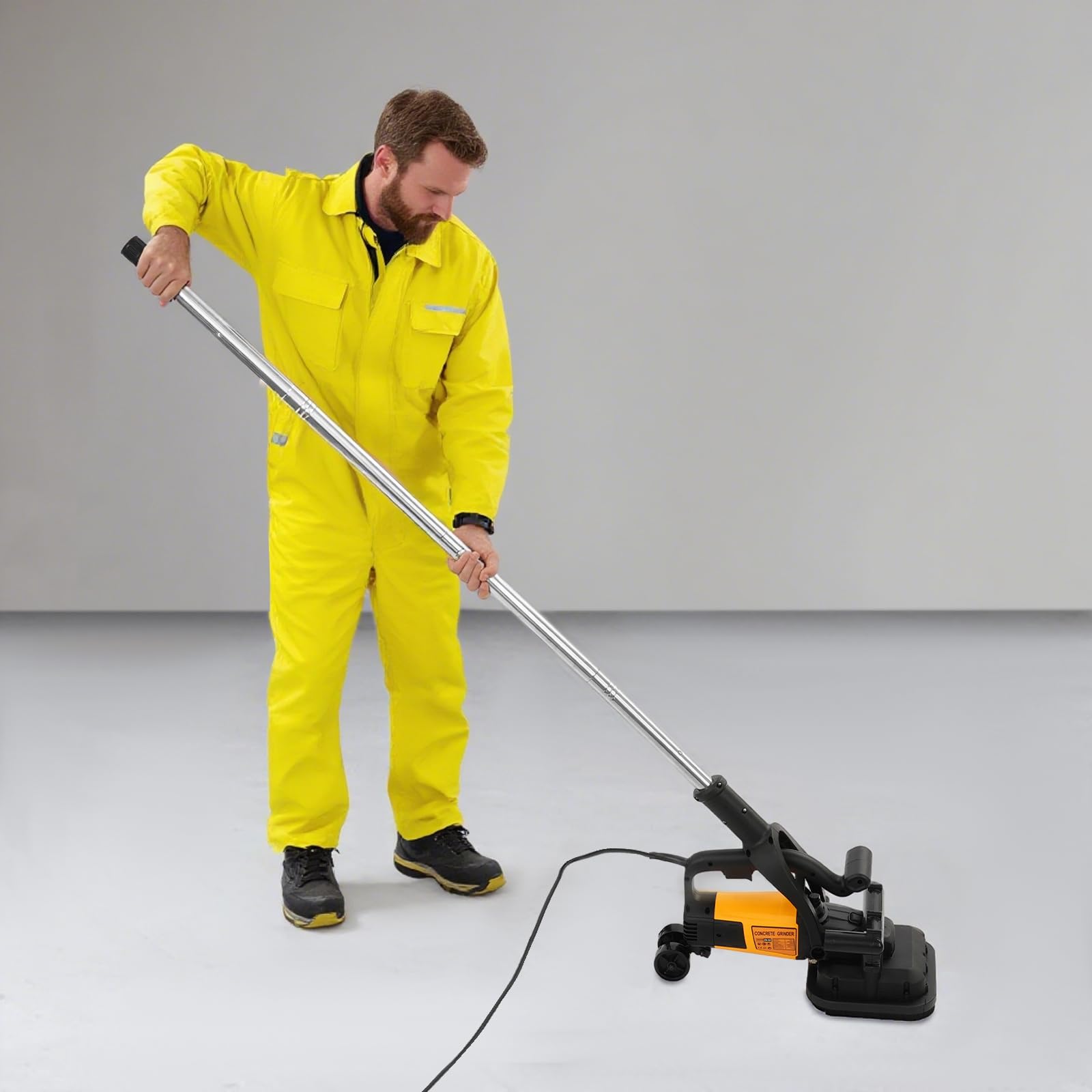 Levigatrice per calcestruzzo, 3800 W, con asta di prolunga e ruote