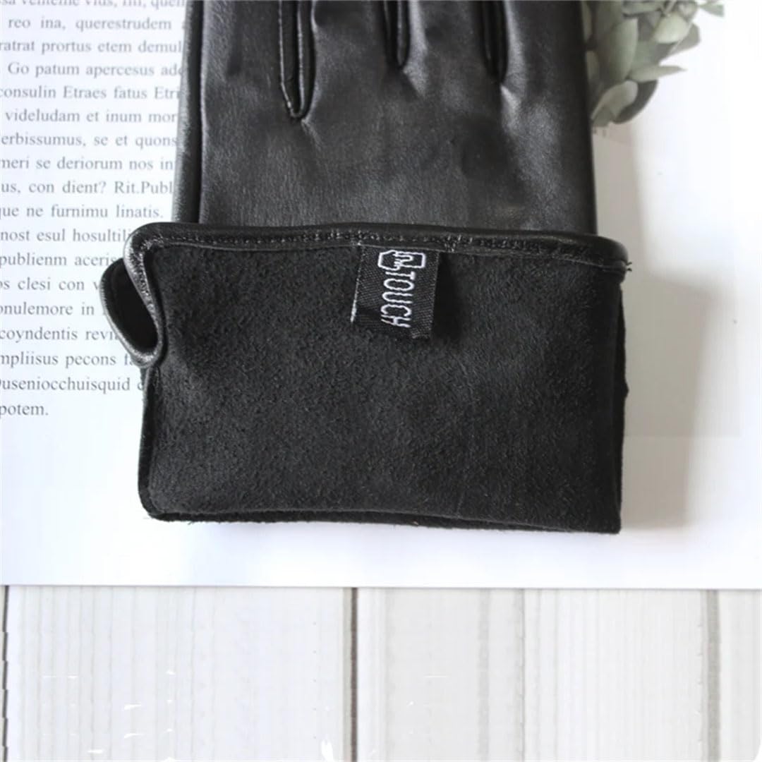 Guantes de piel de oveja para mujer, delgados, sin forro, para pantalla táctil, color sólido, clásicos, para montar al aire libre, guantes de conducción de cuero, gris claro, 9 7.5