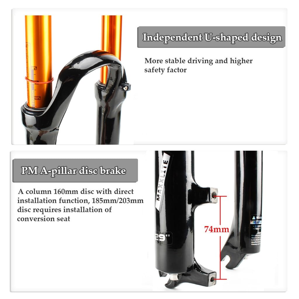 VPPV Forcella MTB 26/27.5/29 Pollici Viaggio 120mm, 1-1/8" Tubo - Foto 5