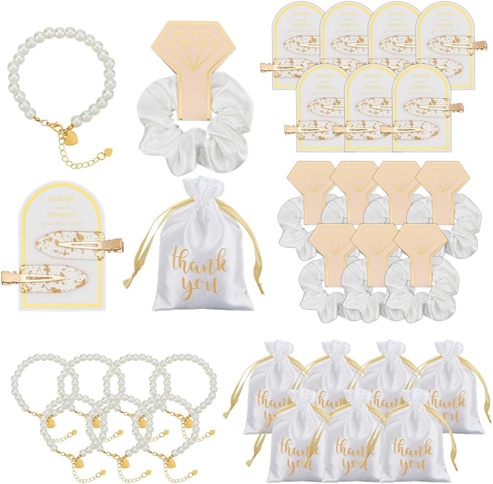 OLYCRAFT 32Pcs Bridesmaid Proposal Present Include Scrunchies Hair Clips for Birthday Wedding Bridal Shower Party Favors