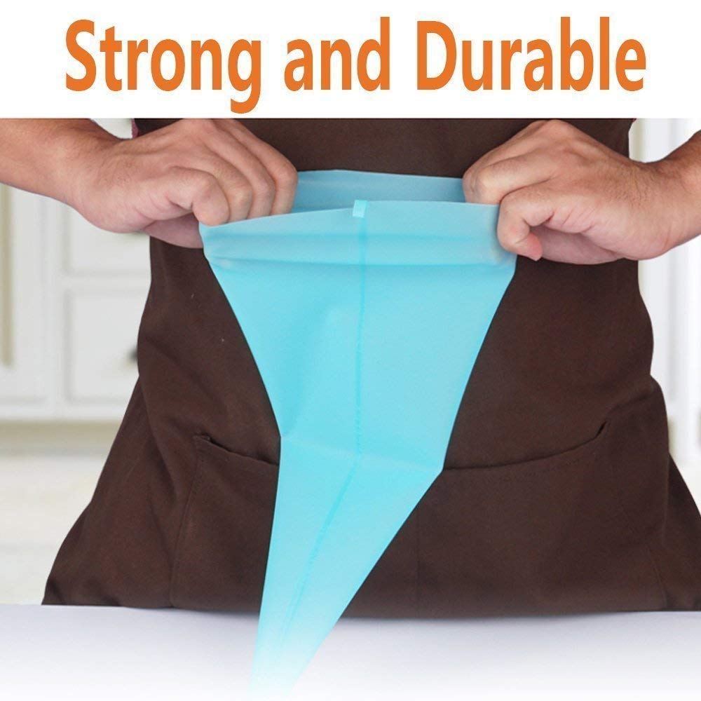 Baking Set 35 cm- Professional Reusable Silicone Icing/Piping Bag for Cake/Pastry/Cupcake Decorating - (2 pc Pack) 1