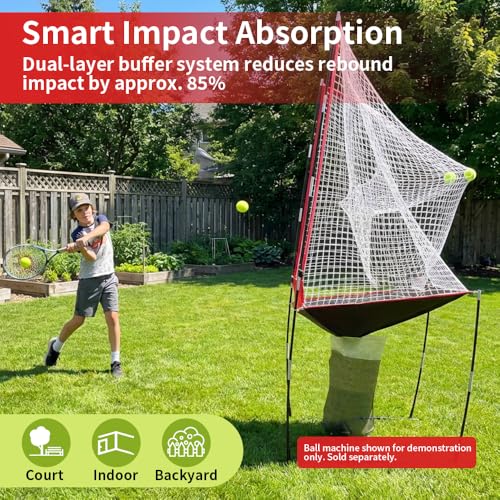 image for PUSUN Portable Pickleball & Tennis Training Net with Ball Return, Ball