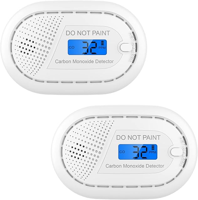 CPVAN Interlinked Carbon Monoxide Detector with 10 Year Battery Life, Carbon Monoxide Alarms for Home Safety, CO Alarm with Digital Display, EN 50291, Works on SM11R Models. 2 Pack