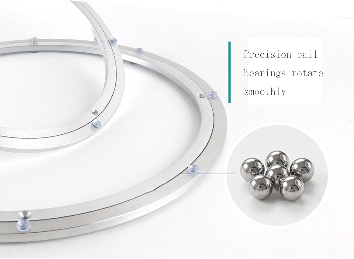 Dining Table Turntable Base, Aluminum Alloy Anti-Slip Turntable, 20/25/30/35/40cm, Smooth and Stable Internal Rotation(40cm)