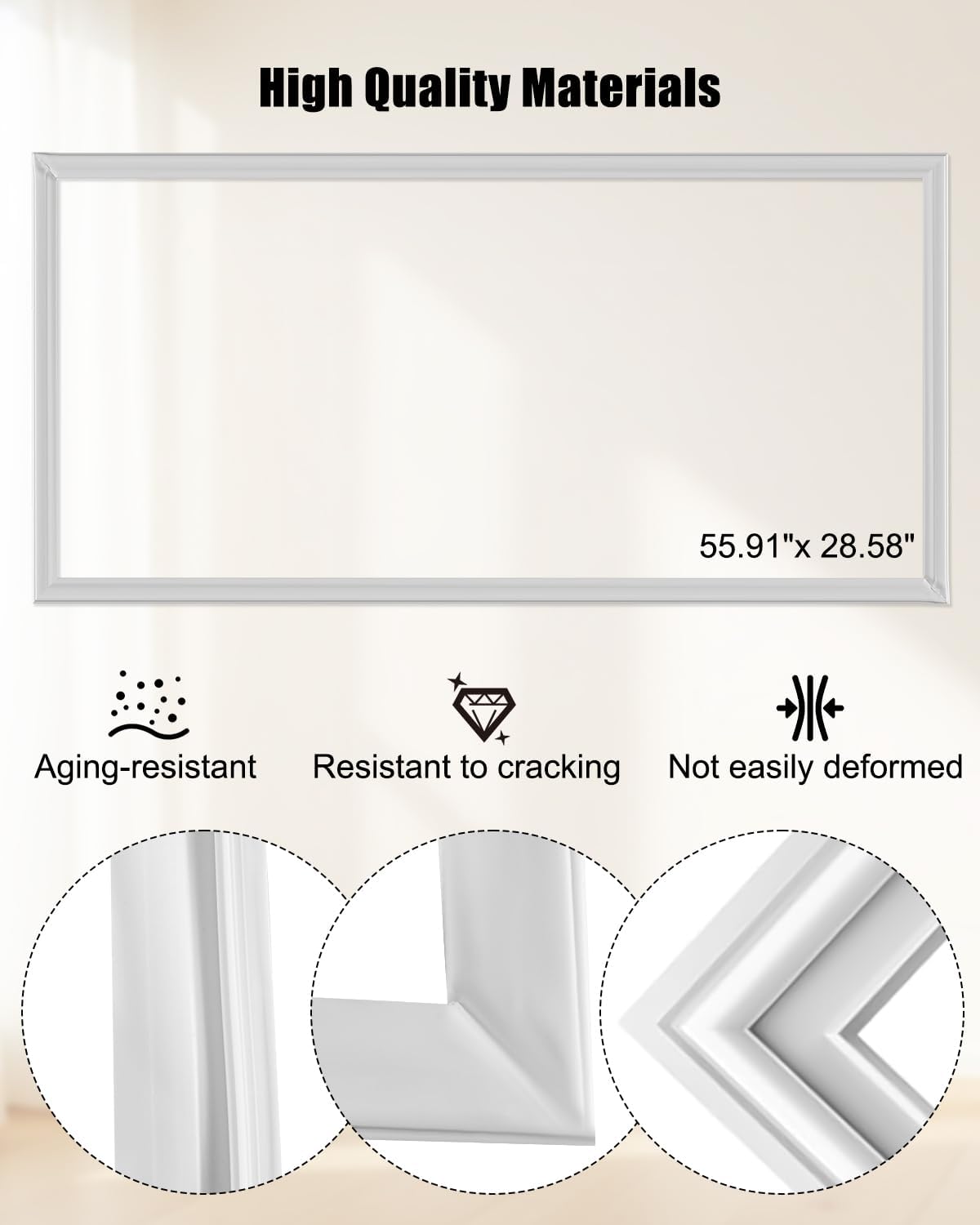 5304506126 55.91"x 28.58" Refrigerator Freezer Door Gasket Seal Fit for Frigidaire Kenmore Crosley Gibson, Upright Freezer Refrigerator Door Seal Replace 216522374 5304505528 4452754