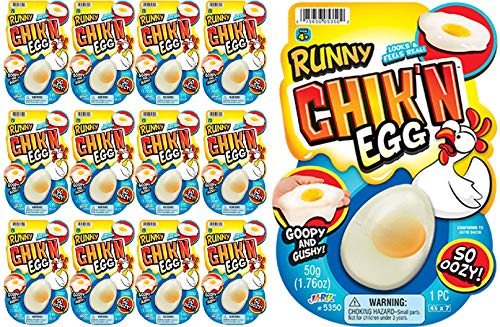 JA-RU Slime Eggs for Kids (12 Eggs) Squishy Egg Slime Egg Yolk Putty for Kids. Stress Relief Sensory Toys. Party Favors Bulk & Easter Basket Stuffers for Pre Teens. 5350-12s
