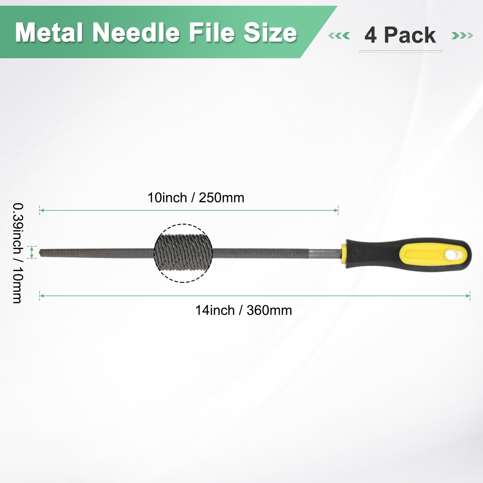 M METERXITY 4-Pack Round Metal File 10 Inch - Image 3