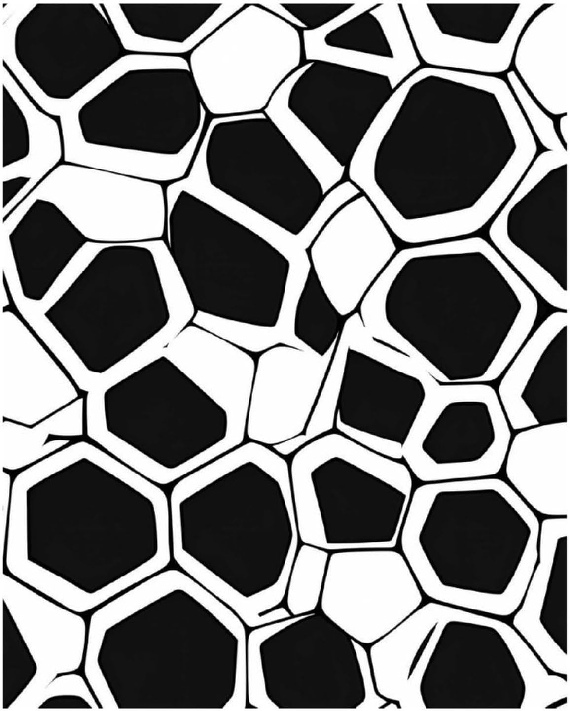 Black White Mosaic Honeycomb Diamond Art Painting Kits Full Drill 5D Pictures Arts Craft for Home Wall Decor for Adults DIY Gift 16"x20"