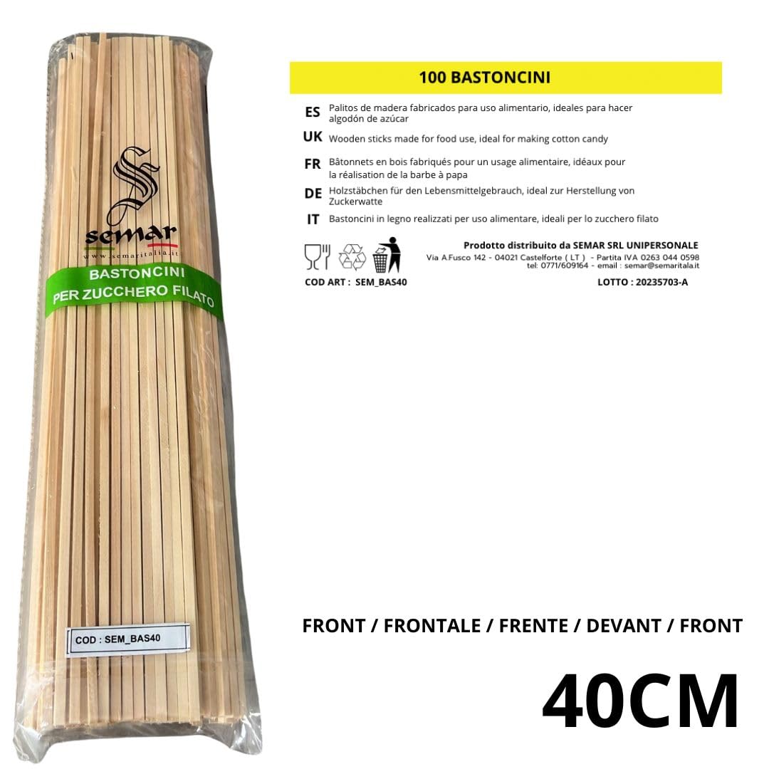 Bastoncini per Zucchero filato da 40 cm | 200 pezzi