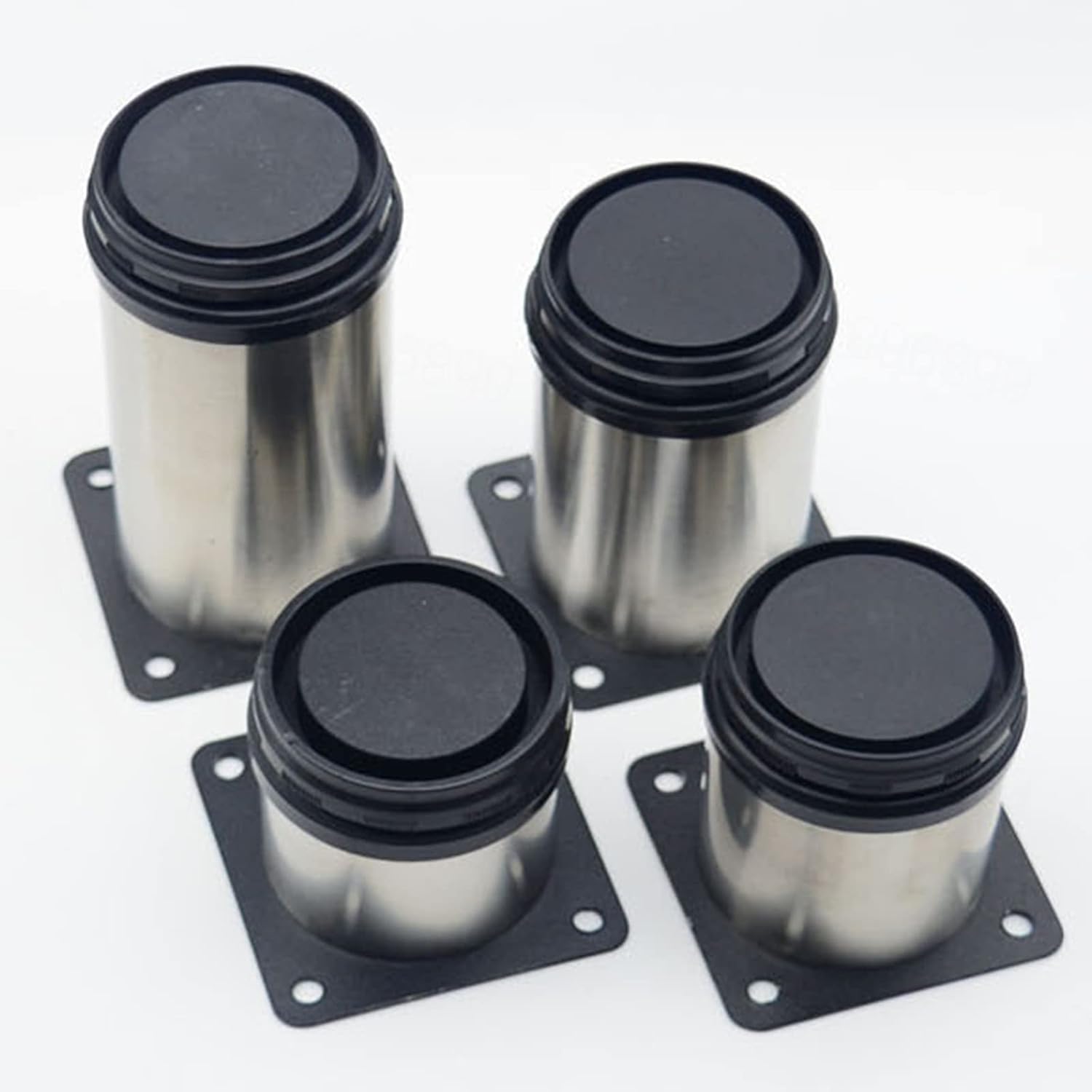 4 Pcs Table Legs Metal,Height Adjustable Furniture Legs,Stainless Steel Furniture Feet,Replacement Legs for Sofa Desk Coffee Table,with Screws and Protective Feet,StainlessSteel-40cm/15.7in