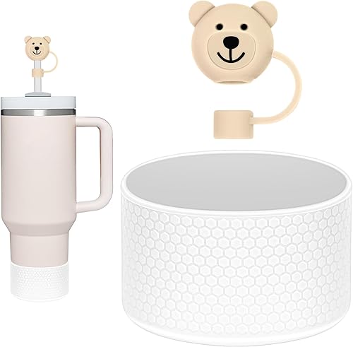 Tapa de silicona para botas y pajillas, compatible con vasos Stanley de 3040 onzas, accesorios que incluyen 1 funda de silicona protectora hexagonal